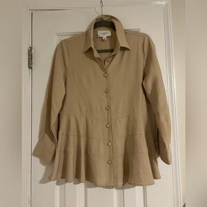 Pomander Place Tan Ashlen Blouse - XS NWOT